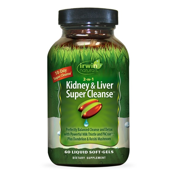 Irwin Naturals 2-in-1 Kidney & Liver Super Cleanse Soft-gels, 60 CT