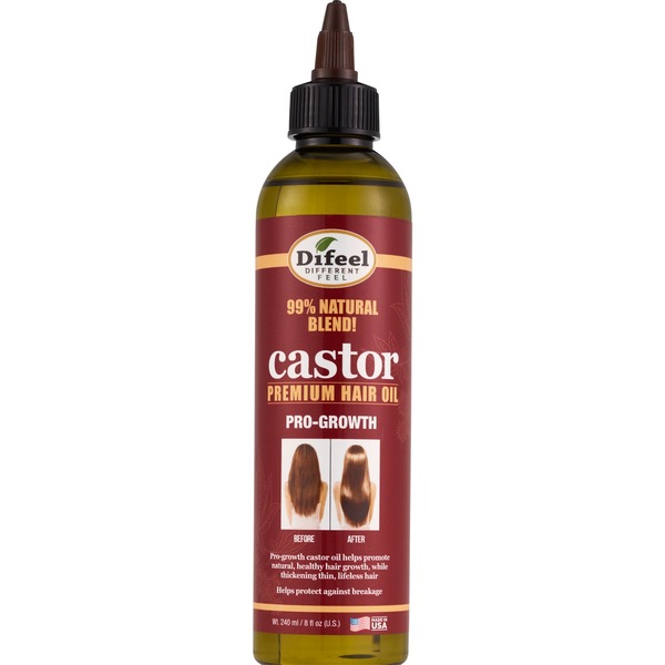 Difeel Castor Premium Hair Oil, 8 OZ