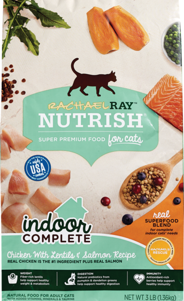 Rachael Ray Nutrish Super Premium Natural Foods For Adult Cats Indoor Complete, 48 OZ