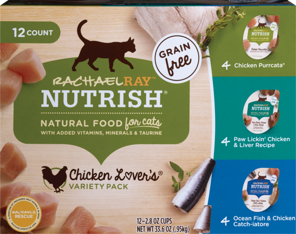 Rachael Ray Nutrish Natural Food For Cats Variety Pack, 12 CT