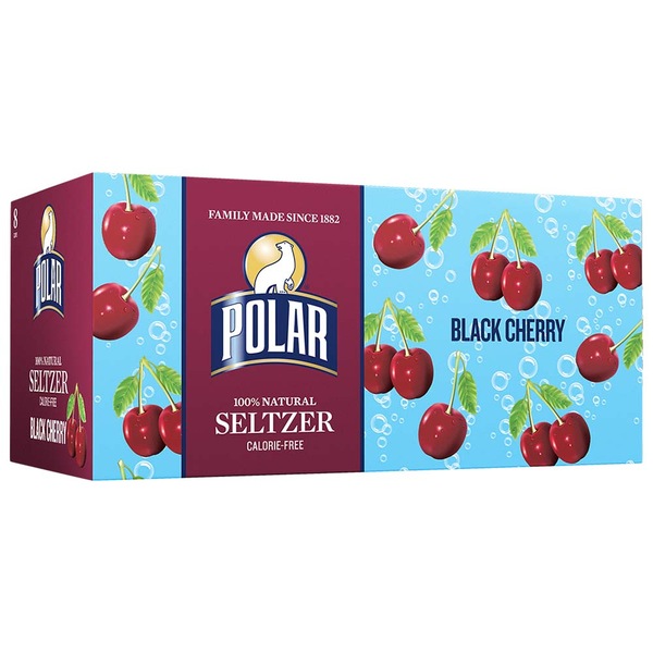 Polar Seltzer Black Cherry Sparkling Water, 8pk/12 fl oz cans