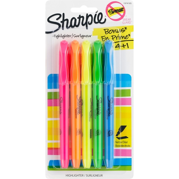 Sharpie Accent Highlighters, 5 ct