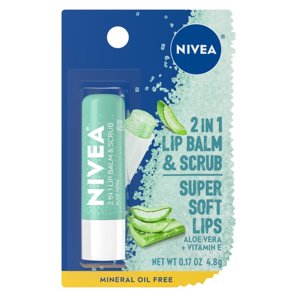 NIVEA 2 in 1 Lip Balm & Scrub with Aloe Vera