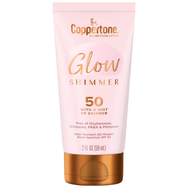 Coppertone Glow Travel Size SPF 50 Sunscreen, 2 OZ