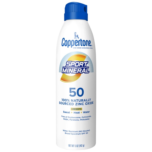Coppertone Sport Mineral Sunscreen Spray, SPF 50, 5 oz