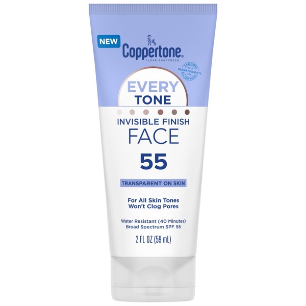 Coppertone Every Tone Sunscreen Lotion for Face, SPF 55