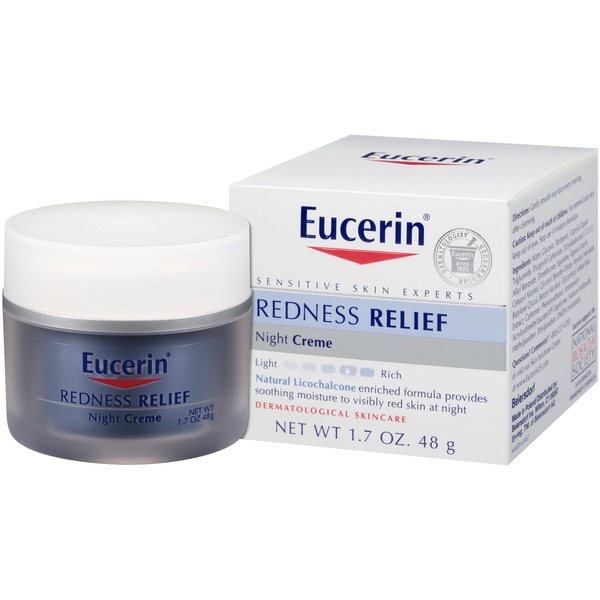 Eucerin Sensitive Skin Experts - Crema de noche para el alivio del enrojecimiento, 1.7 oz