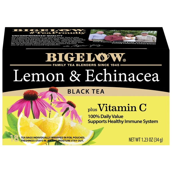 Bigelow Lemon & Echinacea Tea Bags, 18 ct, 1.23 oz
