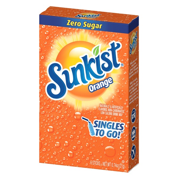 Sunkist Soda - Mezcla para preparar bebida, Orange, 6 u.