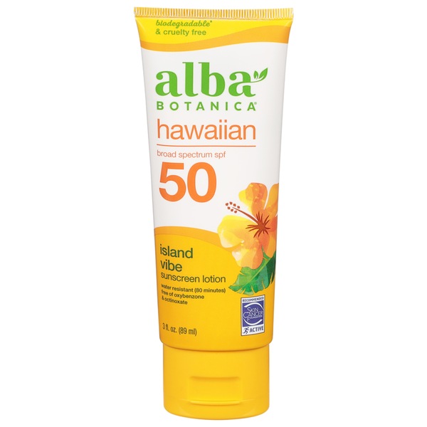 Alba Botanica Broad Spectrum Sunscreen, SPF 50, 3 fl oz