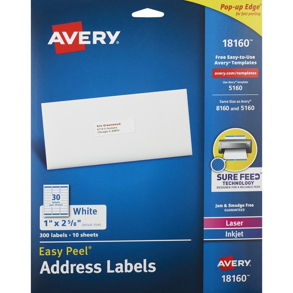 Avery White Mailing Labels 1 X 2-5/8-Inch