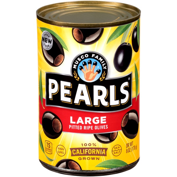 Pearls California Ripe Large Pitted Olives, 6 oz