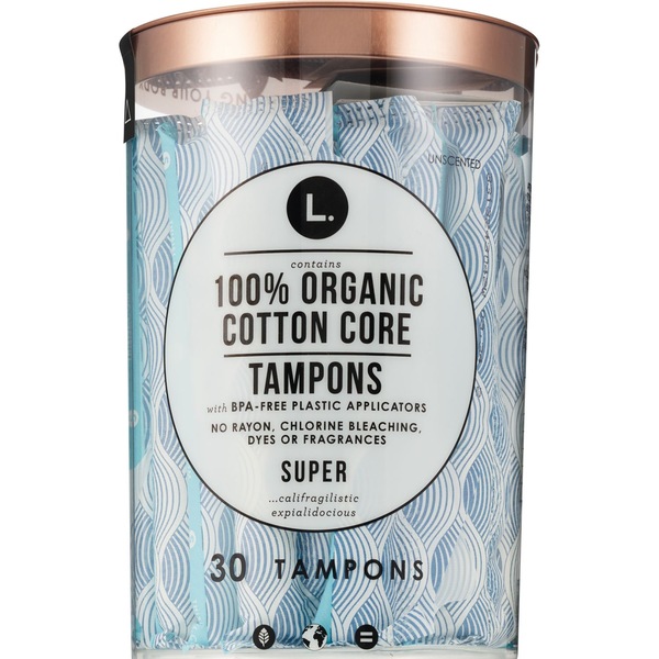 L. Organic Cotton Super Tampons, 30 CT
