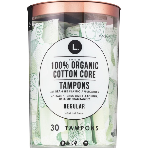 L. Organic Cotton Regular Tampons, 30 CT