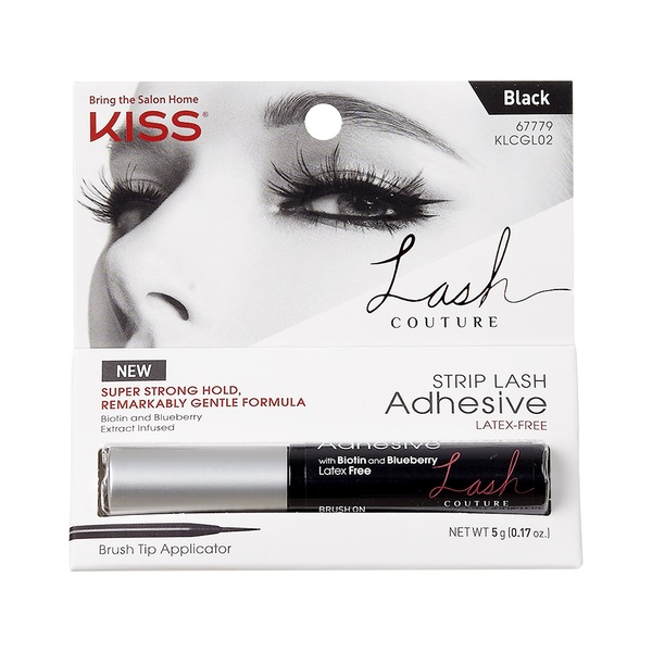 KISS Lash Couture - Pegamento para pestañas postizas, negro con pincel aplicador