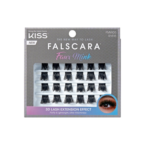 KISS Falscara Eyelash Wisp Multipack, 24 CT, Faux Mink