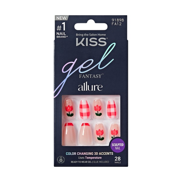 KISS Gel Fantasy Allure Ready-To-Wear Fake Nails, All Urs