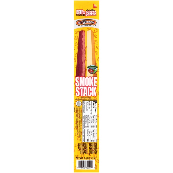 Old Wisconsin Beef Stick & Cheddar Cheese Smokestack, 2.5 oz