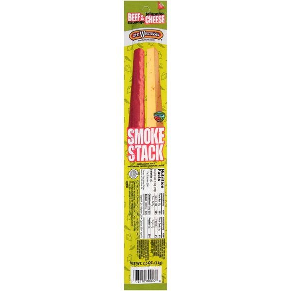 Old Wisconsin Beef Stick & Jalapeno Cheese Smokestack, 2.5 oz