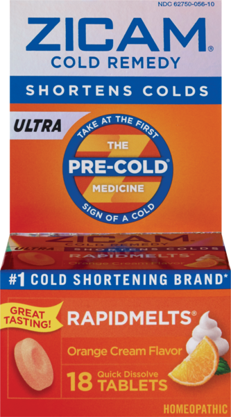 Zicam Cold Remedy Rapid Melt - Tabletas, Orange, 18 u.