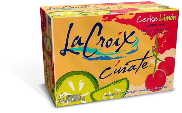 La Croix Curate Cherry Lime Sparkling Water, 8 ct, 12 oz