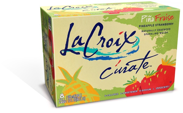 LaCroix Curate Pineapple Strawberry Sparkling Water, 8 ct, 12 oz