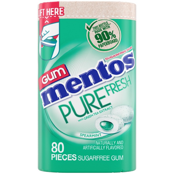 Mentos Pure Fresh Spearmint Gum, 80 ct