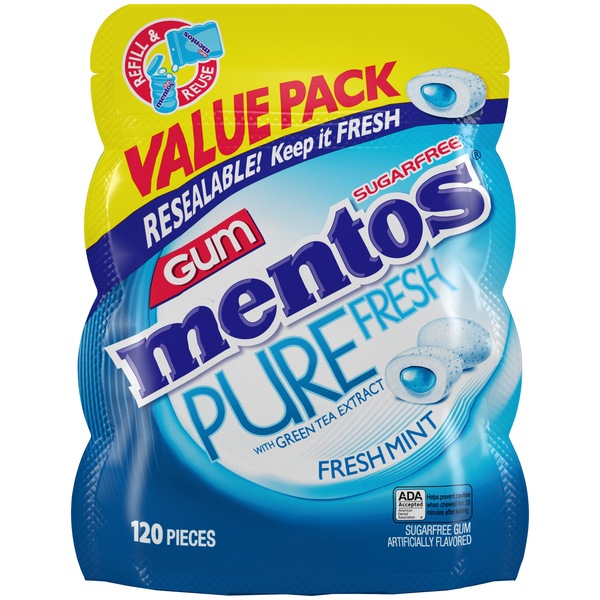 Mentos Pure Fresh Fresh Mint Gum, 120 ct