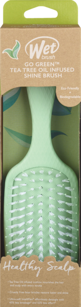 Wet Go Green Tea Tree Oil Infused Shine Brush, Assorted Colors