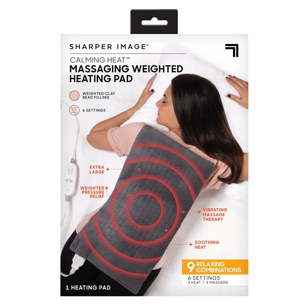 Sharper Image Calming Heat Massaging Weighted Heating Pad