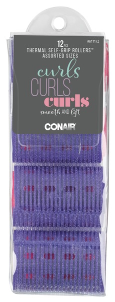 Conair Thermal Self-Grip Rollers, Assorted Sizes, 12 CT