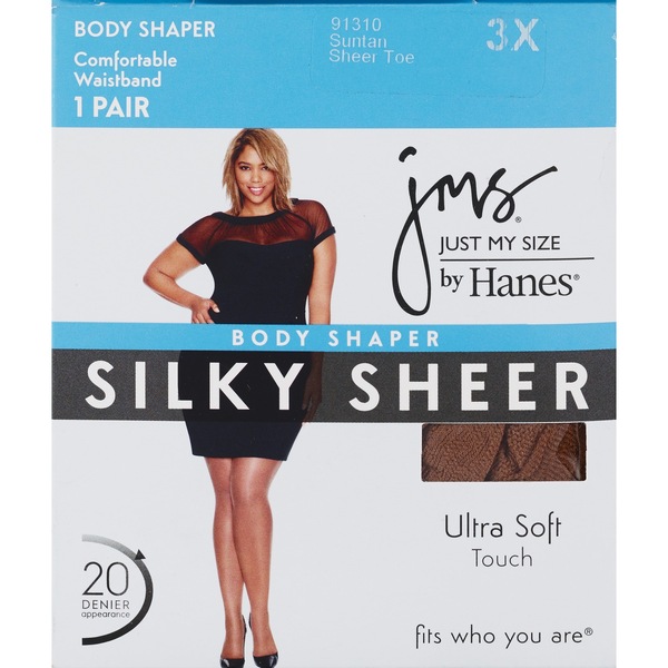 Just My Size - Pantimedias modeladoras, punta fina, talla 3X, Suntan