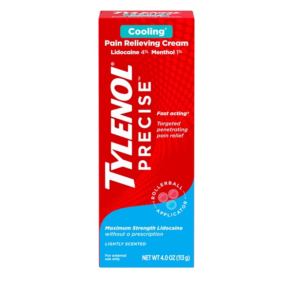 Tylenol Precise Cooling Pain Relieving Cream, Lidocaine & Menthol, 4 OZ
