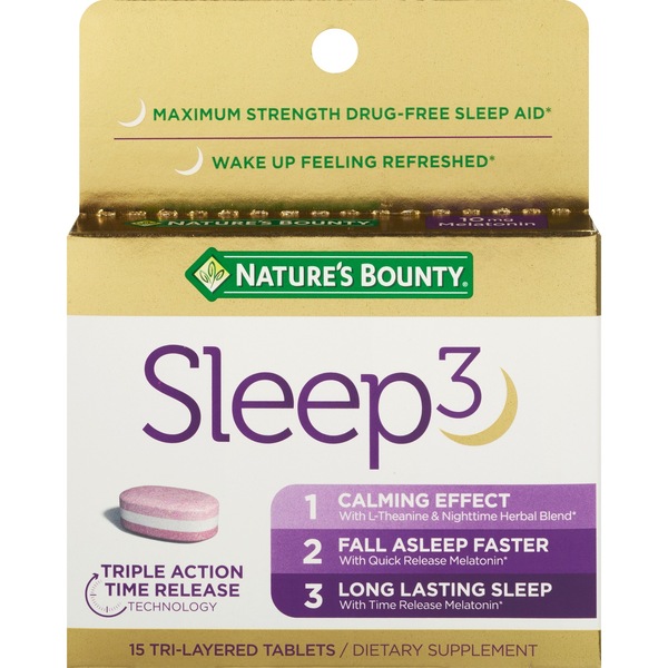 Nature's Bounty Trial Size Sleep3 Tri-Layered Tablets, 15CT