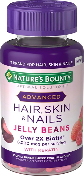Nature's Bounty Advanced Hair, Skin & Nails Jelly Beans with Biotin, 80 CT
