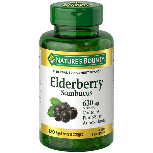 Nature's Bounty Elderberry Sambucus Softgels, 630 mg, 120 CT