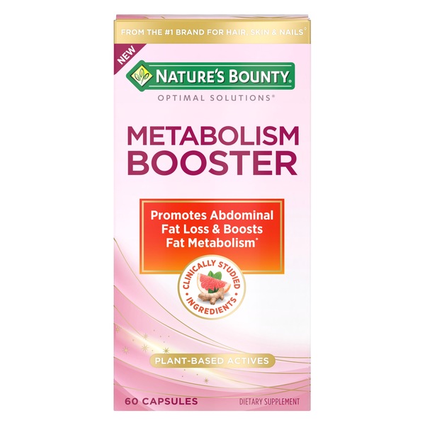 Nature's Bounty Optimal Solutions Metabolism Booster, Promotes Abdominal Fat Loss, 60 CT