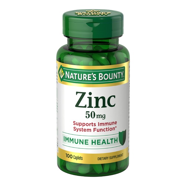 Nature's Bounty Zinc Immune Health Caplets, 50 mg