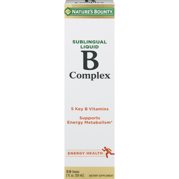 Nature's Bounty Sublingual Liquid Vitamin B Complex with Vitamin B-12, 2 OZ