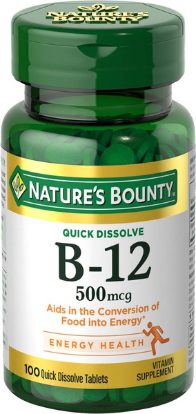 Nature's Bounty B-12 Tablets 500mcg, 100CT