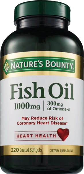 Nature's Bounty - Aceite de pescado en cápsulas blandas, sin olor, 1000 mg