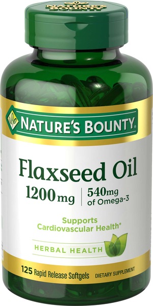 Nature's Bounty Flaxseed Oil Softgels 1200mg, 125CT