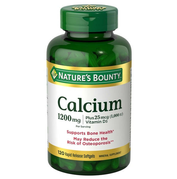 Nature's Bounty Calcium with Vitamin D Softgels 1200mg , 120CT
