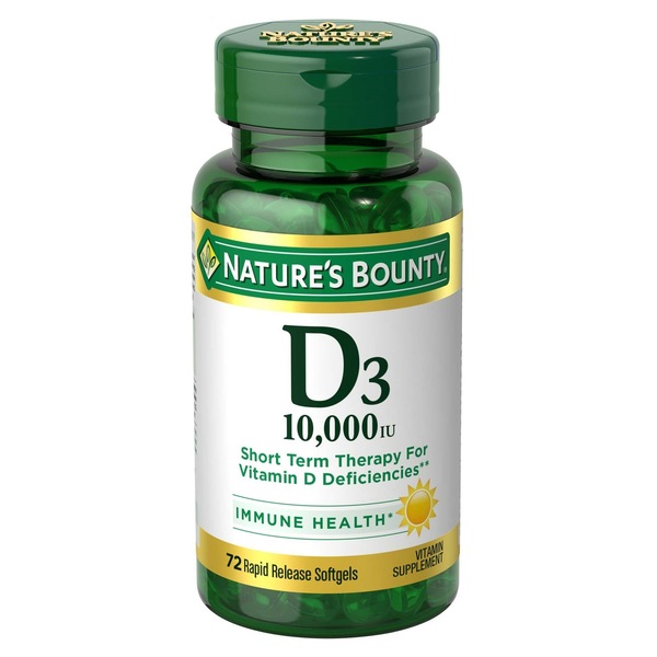 Nature's Bounty Vitamin D3 Immune Health 10,000 IU Softgels, 72 CT