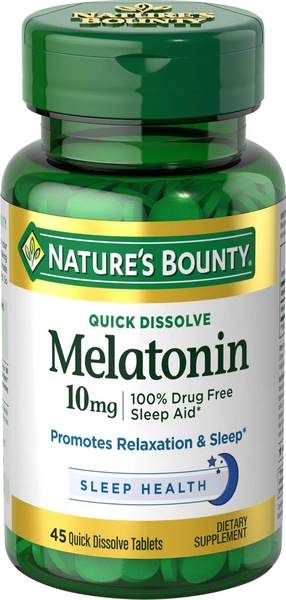 Nature's Bounty Melatonin Tablets 10mg, 45CT