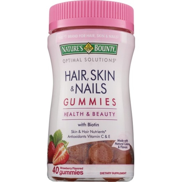 Nature's Bounty Optimal Solutions - Gomitas vitamínicas para la salud del cabello, piel y uñas, 40 u.