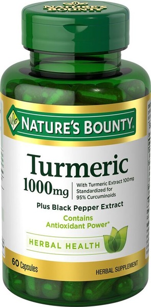 Nature's Bounty Turmeric Plus Black Pepper Extract Capsules, 1,000 mg, 60 CT