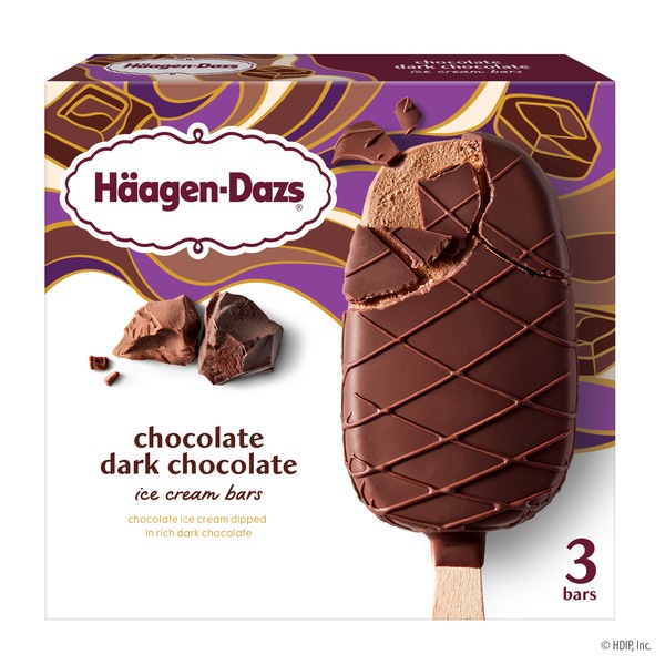 Haagen-Dazs Chocolate Dark Chocolate Ice Cream Bars, 3ct