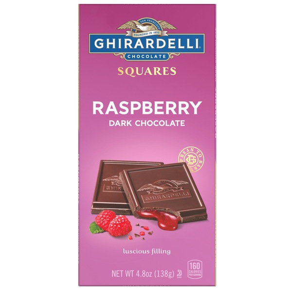 Ghirardelli, Raspberry Dark Chocolate Squares Bar, 4.8 Oz Bar
