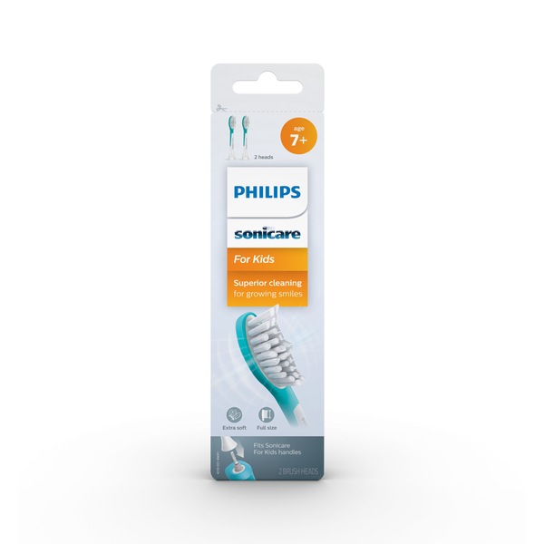 Philips Sonicare Kids Replacement Brush Head for ages 7+, Extra Soft Bristle